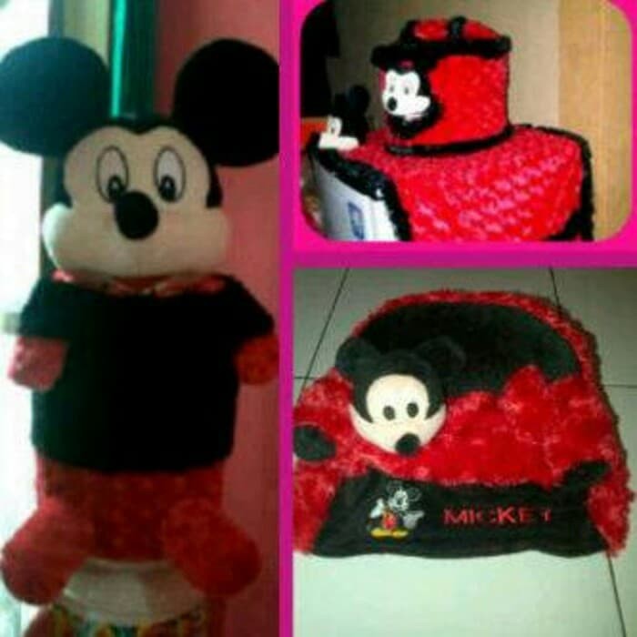 homeset boneka karakter gkm miki galon kulkas magicom + kotak tisu