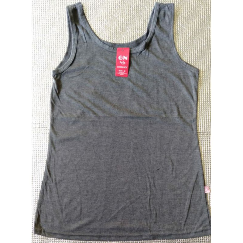 Singlet cewek / wanita Tank Top Golden Nick tali besar-Abu tua