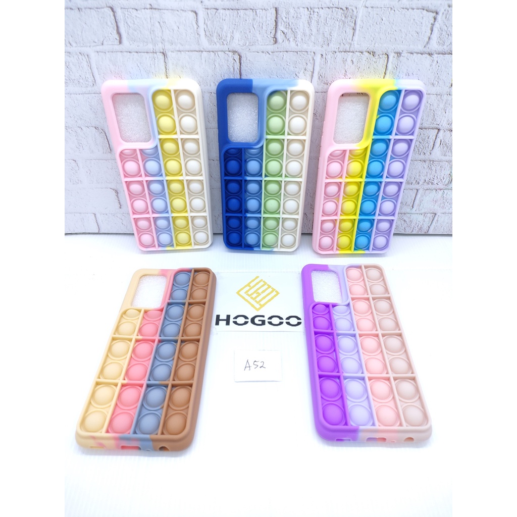 SILICONE CASE POP IT SAMSUNG A52 - CASE PENGHILANG STRESS PUSH IT BUBBLE CASE RAINBOW