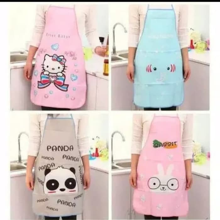 CELEMEK PLASTIK MASAK MOTIF KARAKTER CELEMEK PVC CELEMEK WATERPROFF APRON MASAK MOTIF