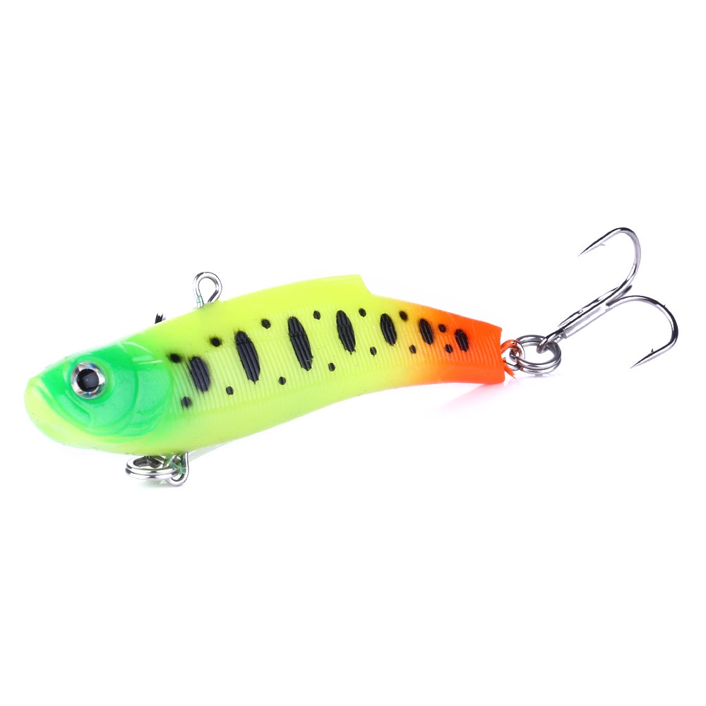 Hengjia 1pc Umpan Pancing Softlure Bentuk Ikan Vibe 7cm / 17g 10 Warna Dengan Kail Treble