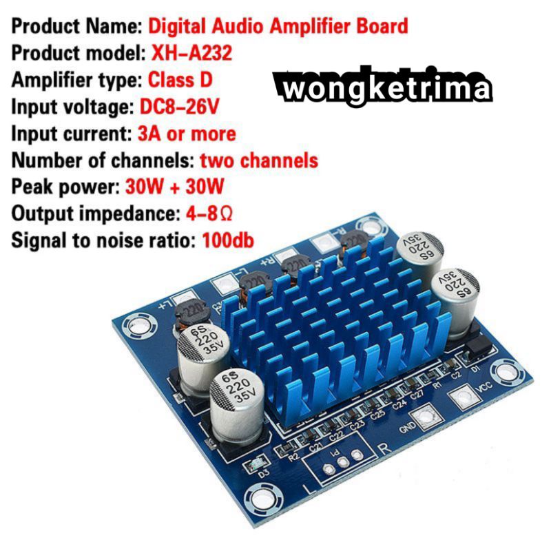 KIT AMPLI TPA3110 STEREO AMPLIFIER 2X30 WATT