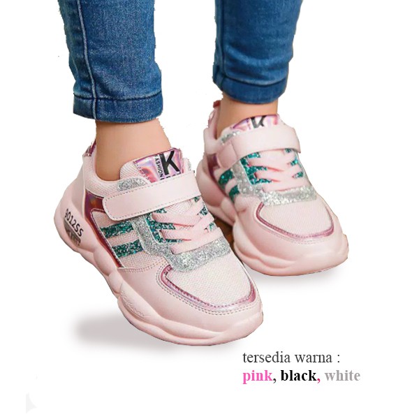 Sepatu Anak Perempuan ROCKIT Sneakers Kids Non LED Sepatu Anak Import Size 26-37 Usia 3-9 Tahun