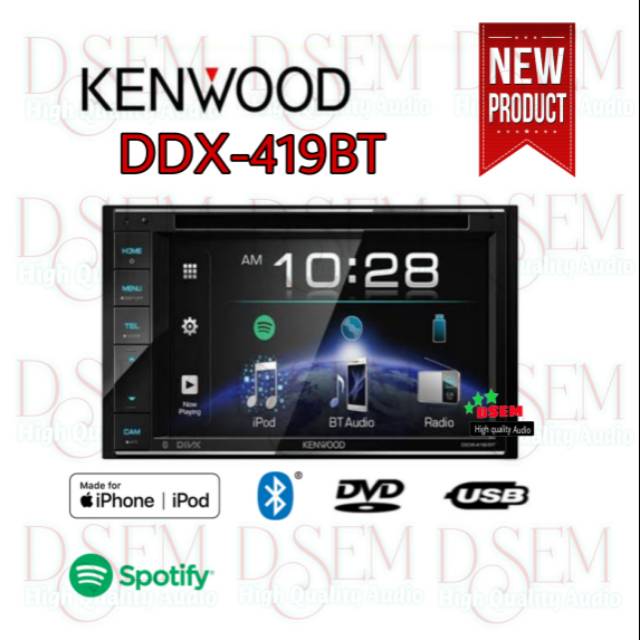 Kenwood DDX419BT Double Din Head Unit Tape Mobil DDX419BT