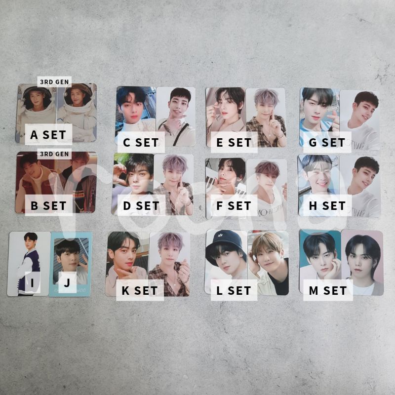 PC Photocard Official Astro Cha Eunwoo MJ Jinjin Rocky 3rd 4th Gen All Light Blue Flame Gateway Juno