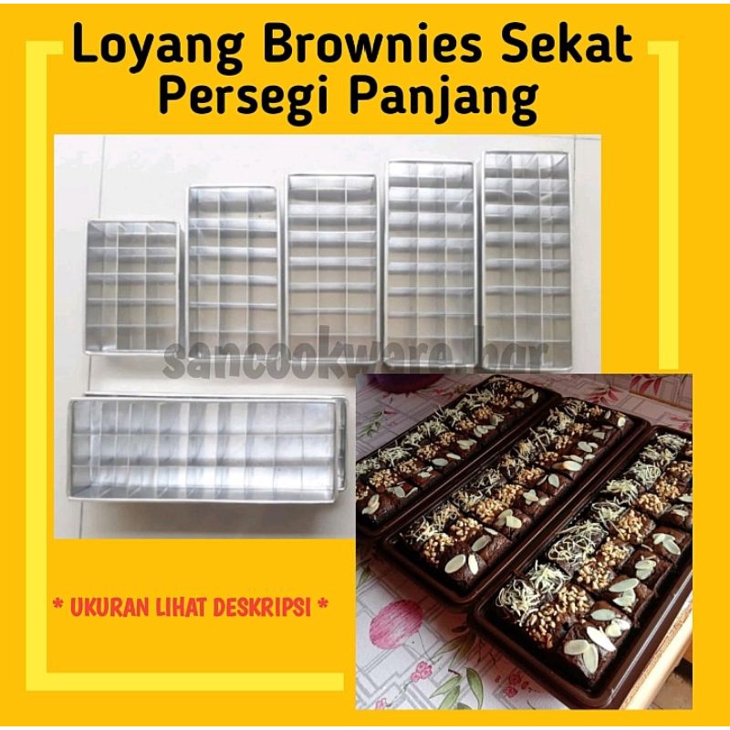 Cetakan Kue Brownies Sekat Persegi Panjang / Loyang Sekat Brownies