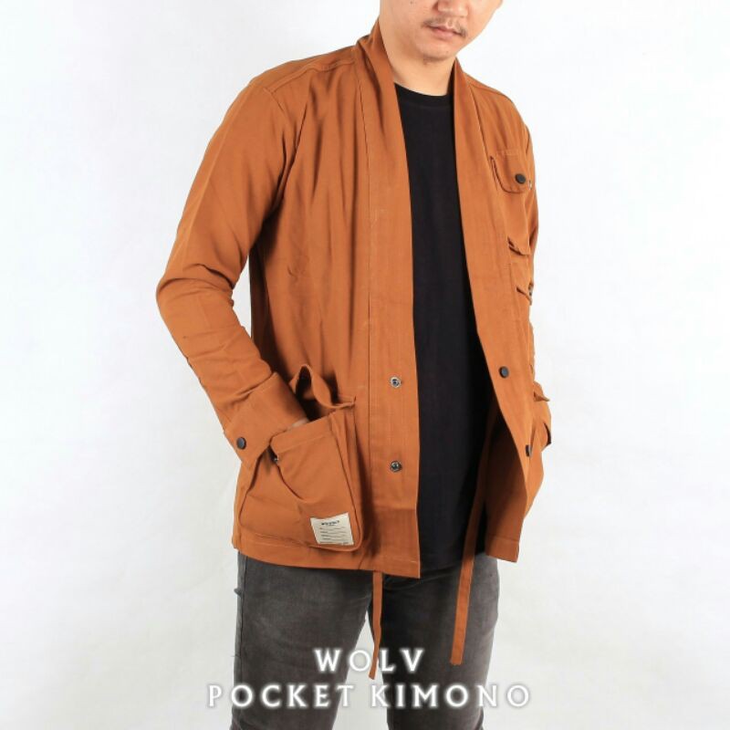 Jaket Kimono Pocket Jaket Wolv Original Product