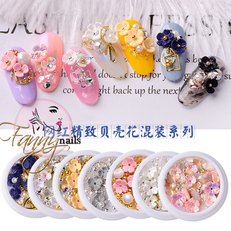 HIASAN BUNGA 3D MOLD CAVIAR PEARL GOLD SILVER 3D FLOWER NAILART JAR JAPAN NAILS