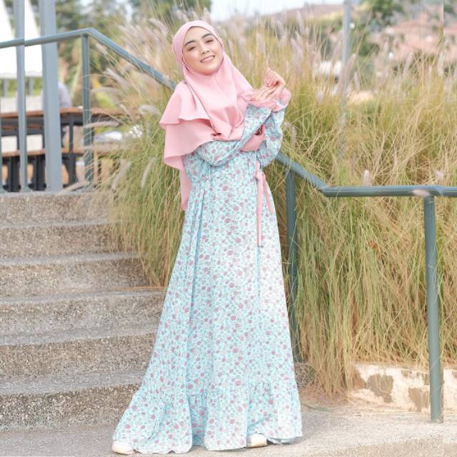 Zayrahijab Bella Dress Sky Blue Original by Zayra Hijab