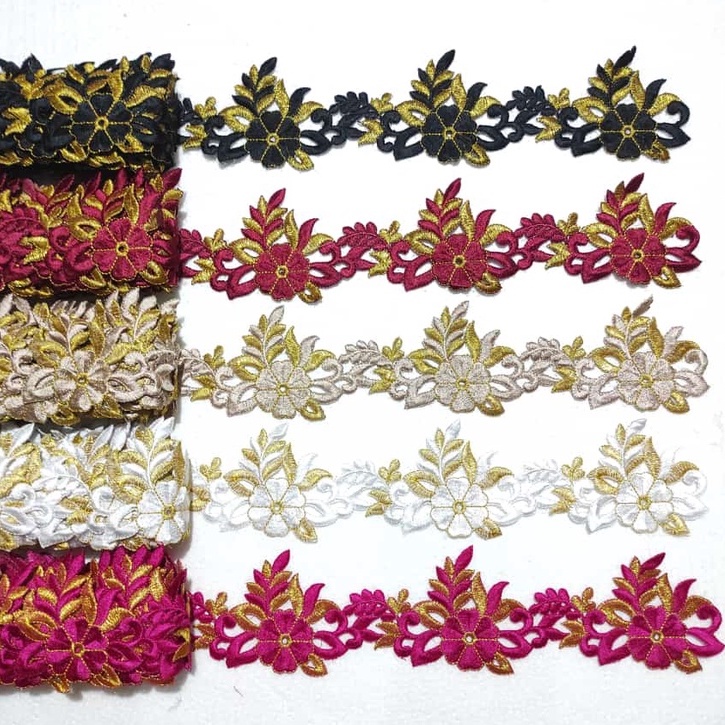 Renda Bordir Roll Pinggiran Kebaya Santika