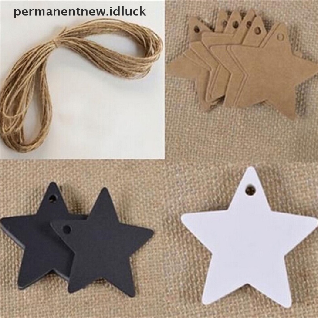 100 Pcs Label Harga Bentuk Bintang Bahan Kertas Kraft Untuk Hadiah Pesta Pernikahan