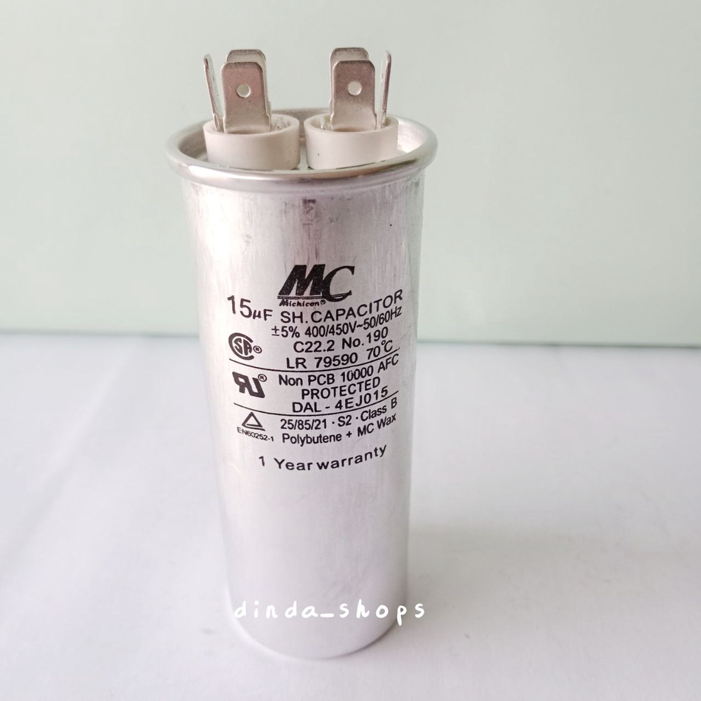KAPASITOR AC 15 UF CAPASITOR AC 15UF CAPASITOR SINGLE AC 15 MIKRO
