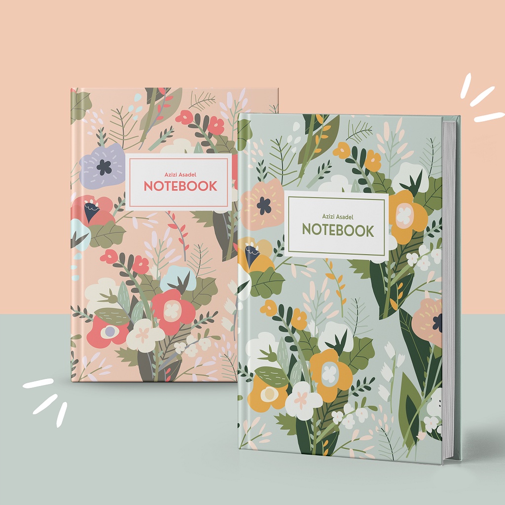 

CUSTOM NOTEBOOK FLORAL / Notes Agenda / Buku diary / Buku Tulis / Journal | A5/A6/B5 120 Lembar