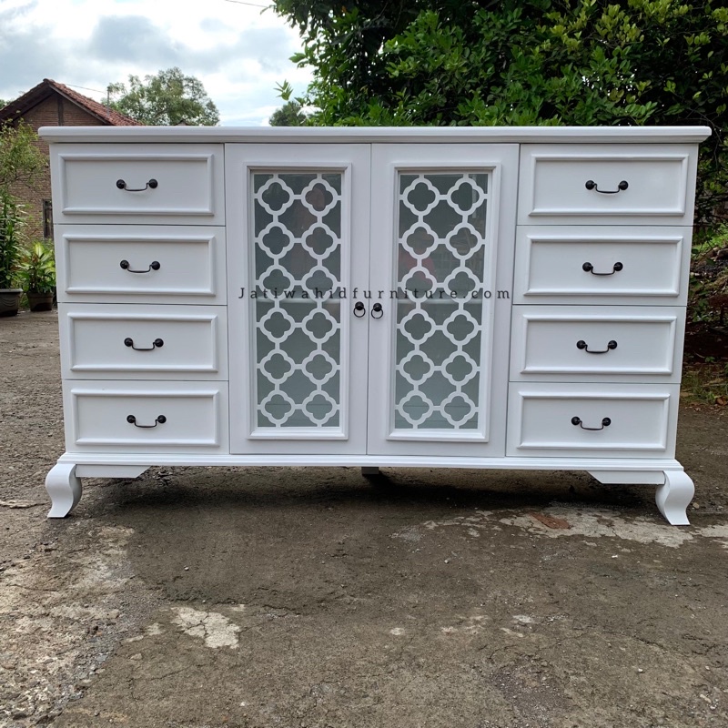 bufet minimalis kayu/bufet minimlais duco putih