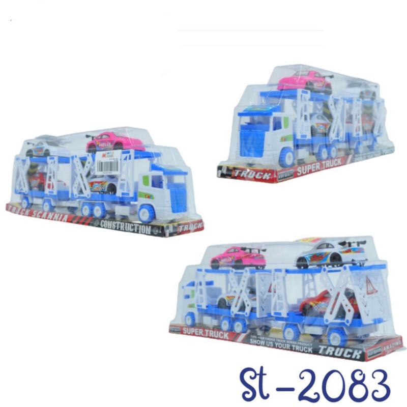 ST 2083 - Mainan Truk Gandeng Muat Mobil 4pc / Tronton muat mobil ST2083