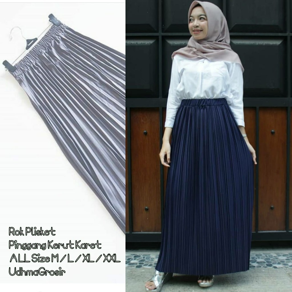 ROK PLISKET PINGGANG KERUT FULL KARET Shopee Indonesia