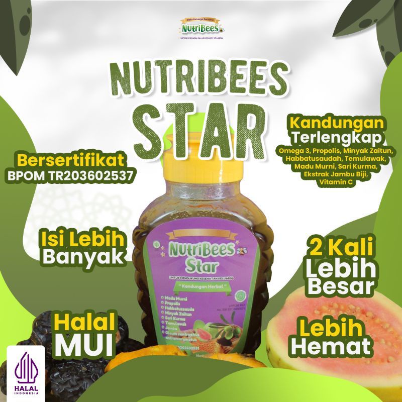 Madu Anak Bernutrisi Nutribees Stars  250 gr