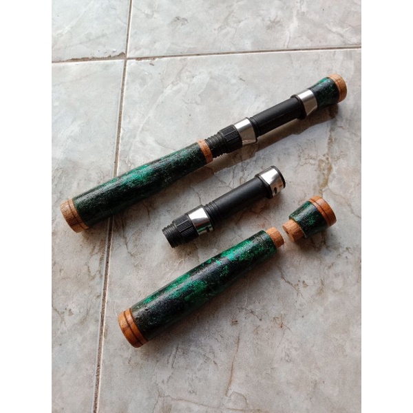 real set micro fishing bahan kayu jati bubut