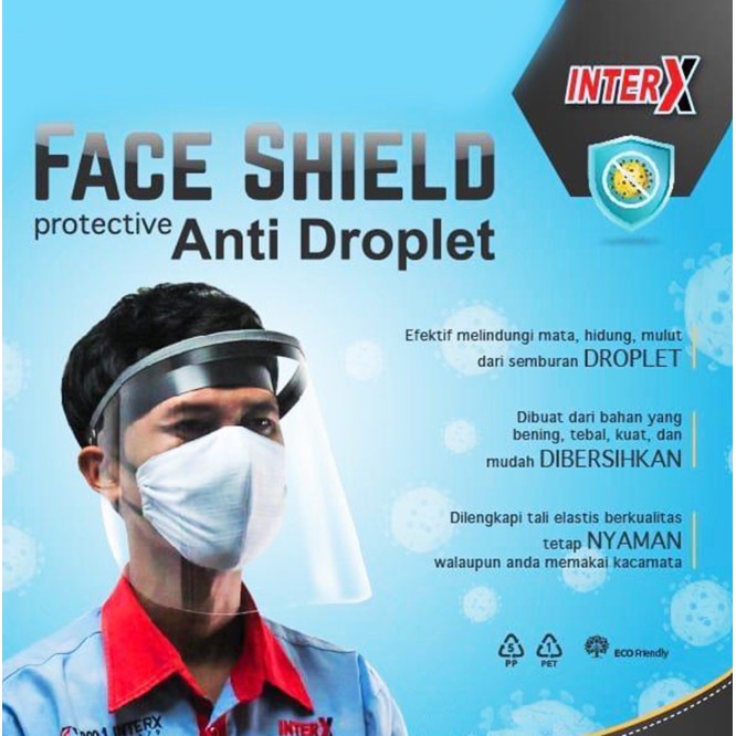 INTRA X FACE SHIELD PELINDUNG MUKA ANTI DROPLET ALAT PELINDUNG DIRI S L XL