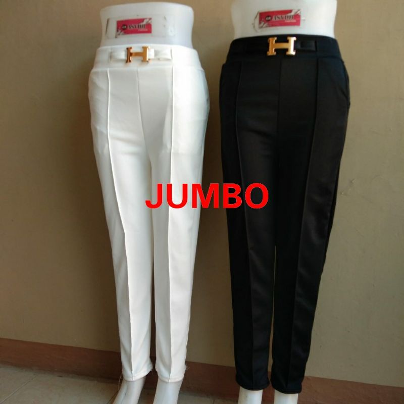 CELANA PENSIL SCUBA WANITA JUMBO/ CELANA HITAM PUTIH