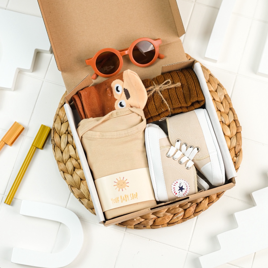 Your Baby Shop Hampers Bayi | Newborn Baby Gift Set Unisex| Kado Lahiran Bayi-Exclusive Set Brown
