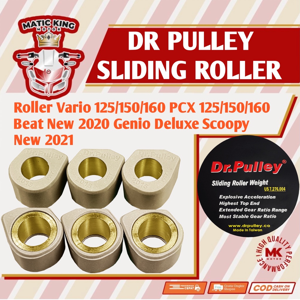 Sliding Roller Vario PCX Genio Deluxe Beat New 2020 Scoopy 2021 DR PULLEY 09 gr 10 11 12 13 14 15 16 17 18 19