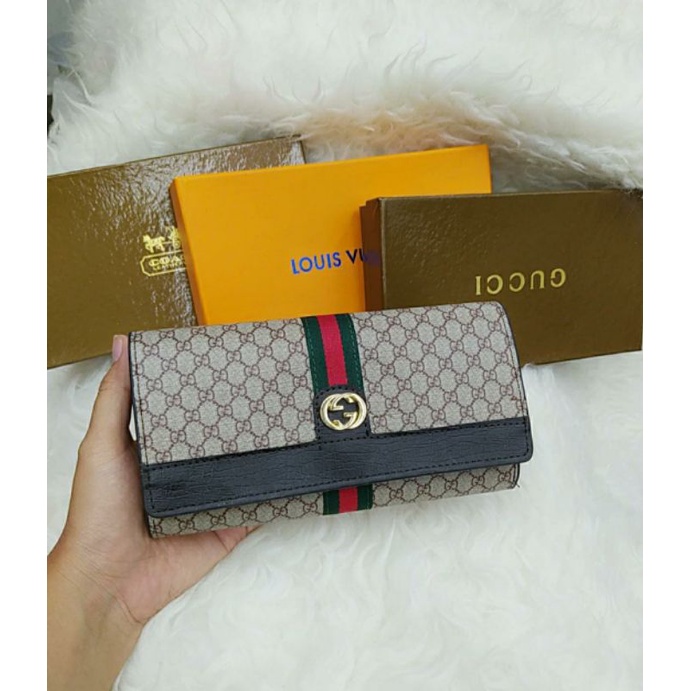 Dompet Panjang Lipat 3 Tutup Wanita Freebox