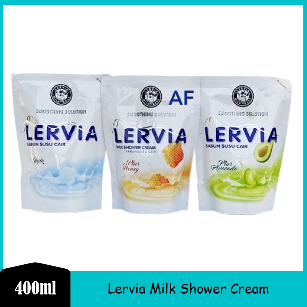 LERVIA MILK SHOWER CREAM SABUN CAIR 400ML REFILL