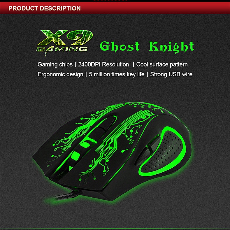 Mouse Gaming Optical Warna-Warni Dengan Kabel Usb