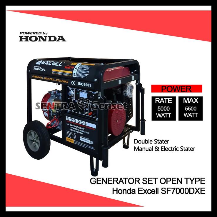 Genset Honda 5000 Watt. Honda Excell Sf7000Dxs