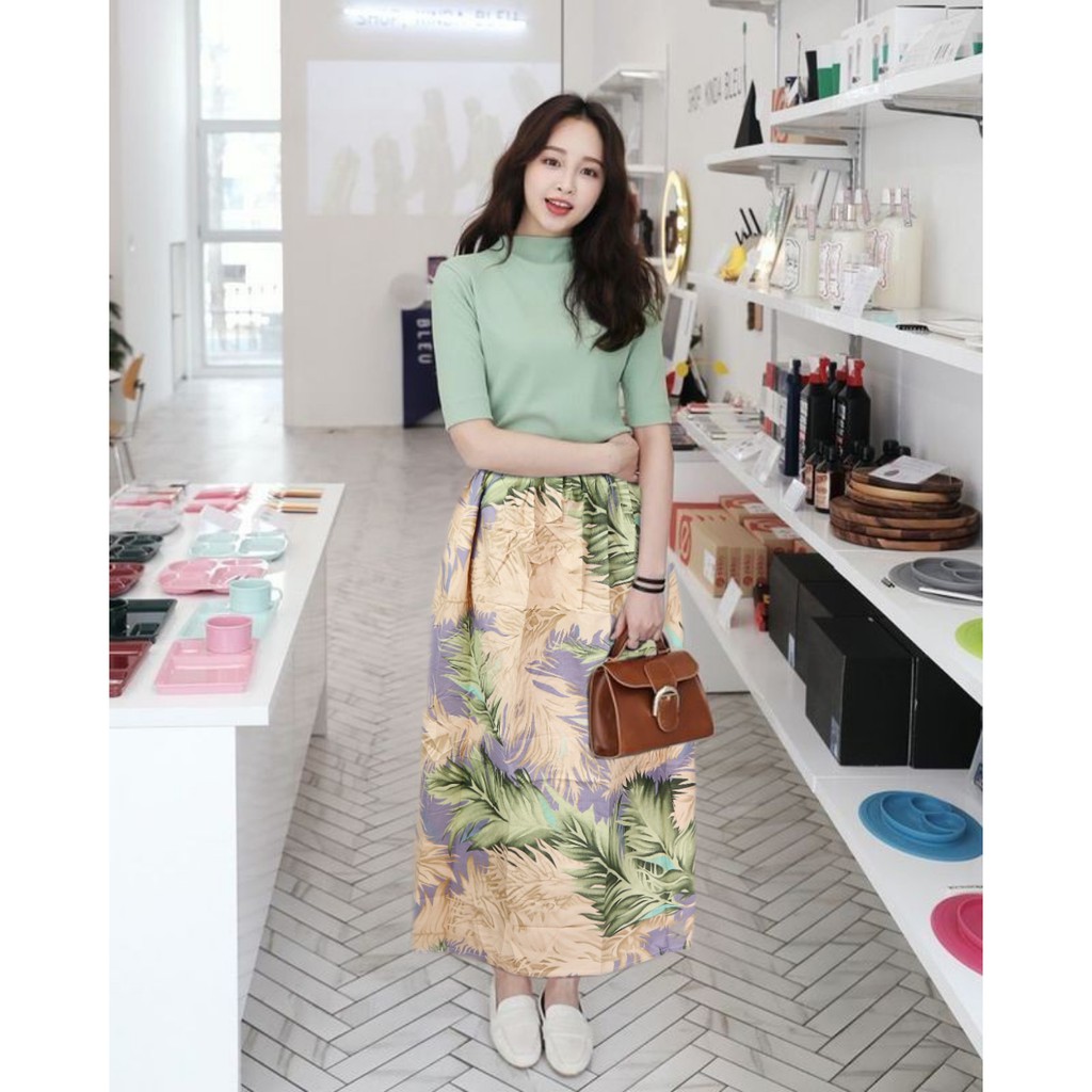 IZANY Rok Panjang Maxi Skirt-GIANT LEAF PURPLE