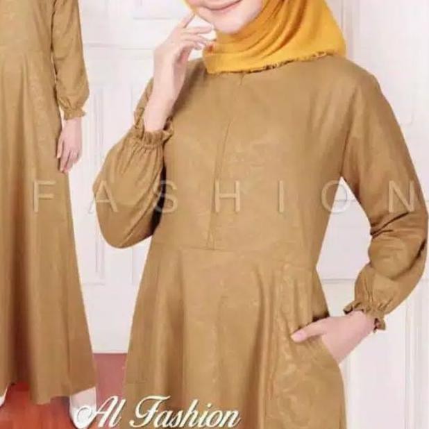 ♦ Citra-Dress Gamis Katun 100% Polos Emboss S M L XL Jumbo Hitam fanta Abu Tosca Army Ungu muda Tua