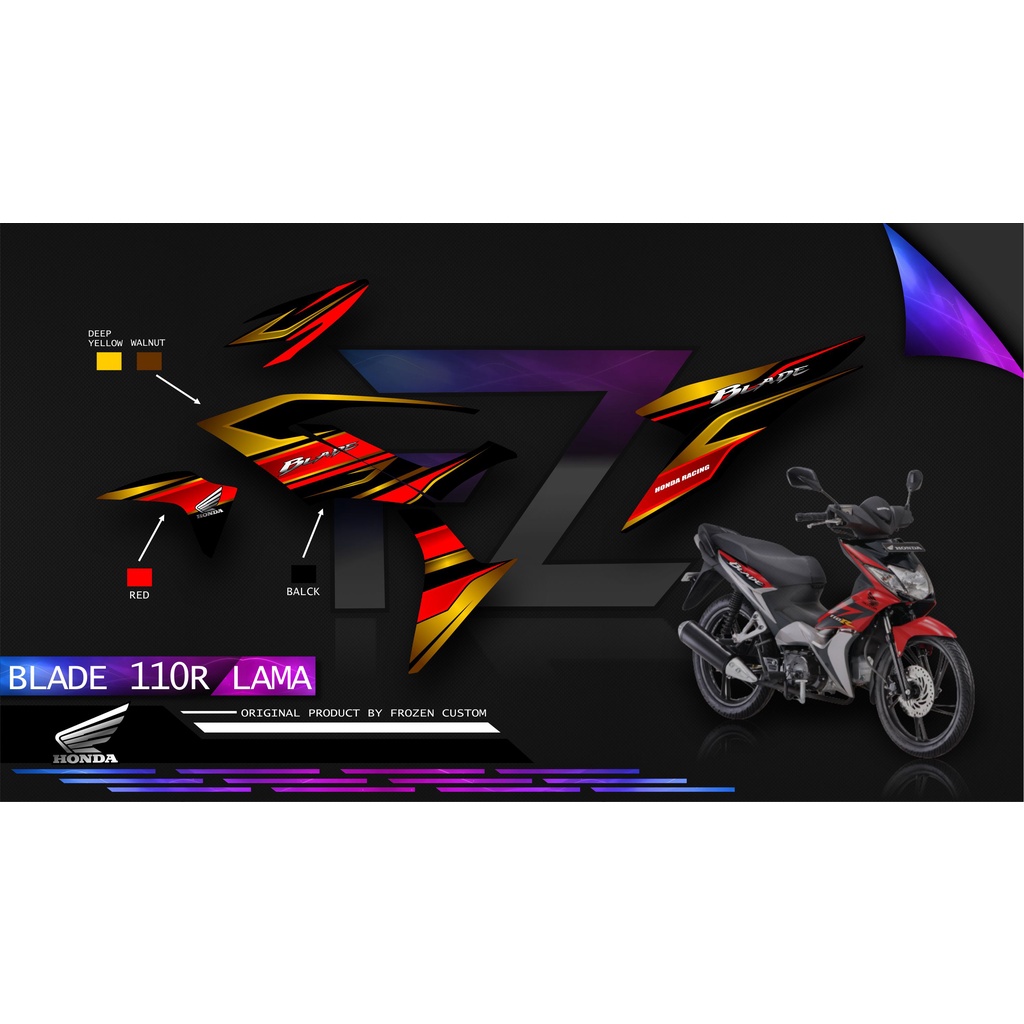 Jual Stiker Striping Lis Variasi Honda BLade Lama Garis Simpel warna