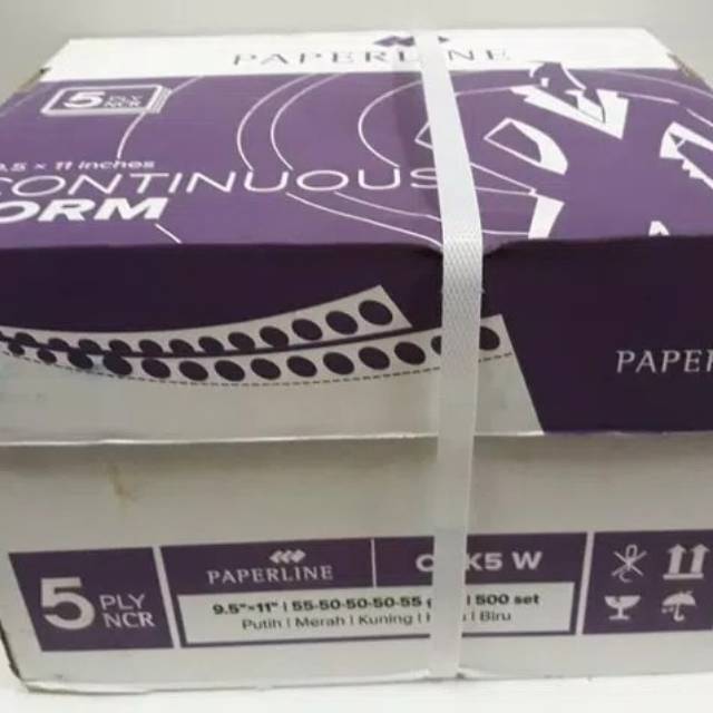 

KERTAS CONTINUOUS FORM PAPERLINE 5 PLY HVS UKURAN KWARTO A4 FULL SET
