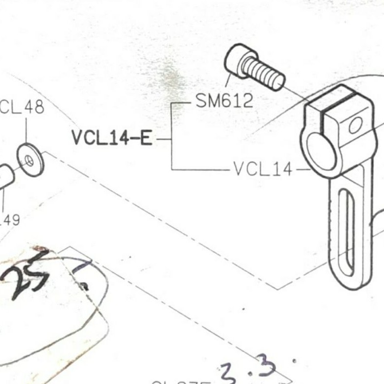 Pengatur Ayunan Roda VCL14E Asli Siruba Mesin Karet Siruba VC008 / VCL14E ORIGINAL