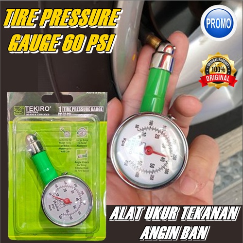 TERBARU tire pressure gauge 60 psi tekiro alat pengukur tekanan angin ban mobil terbaik praktis orig