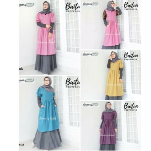 ATASAN TUNIK DINNARY HIJAB BAITUN || CASUAL STYLES