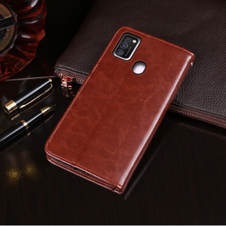 Casing Samsung M30S Flip Cover Wallet Leather Case