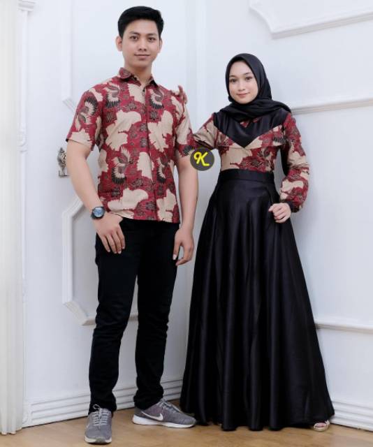 COUPLE GAMIS BATIK PUTRI MALU ,COUPLE BATIK