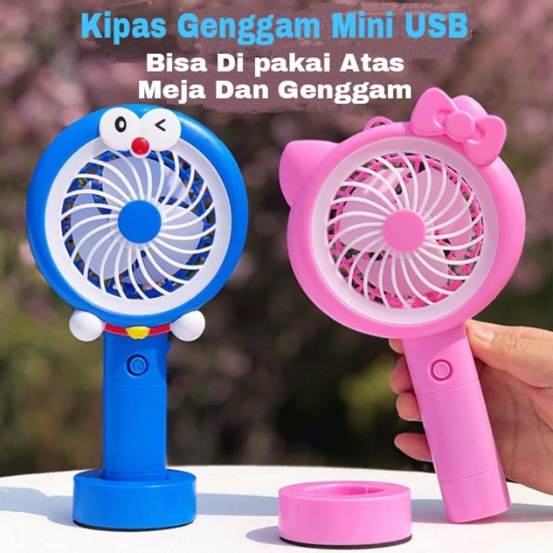 MINI FAN KIPAS ANGIN GENGGAM KARAKTER LED