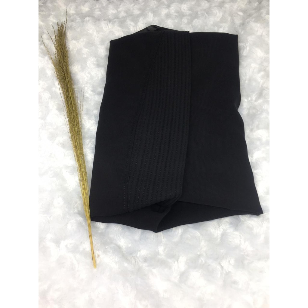 PROMO 9.9  Jilbab Instant Khimar Raudah Ouval Khimar Kancing 2 Layer / Jilbab Kancing 2 Layer-HITAM