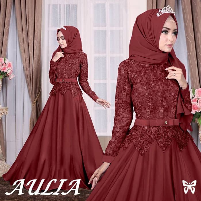 gamis Aulia Maroon [Gamis 0134] SFS Baju Gamis Wanita Terbaru