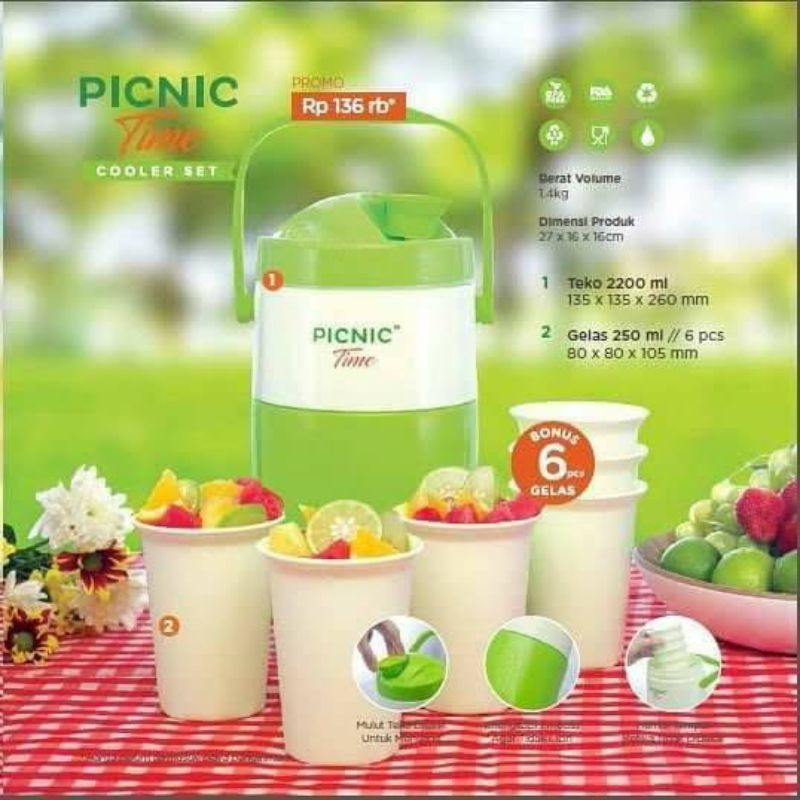 THERMOS PICNIC SET AIR PANAS DAN DINGIN 2liter