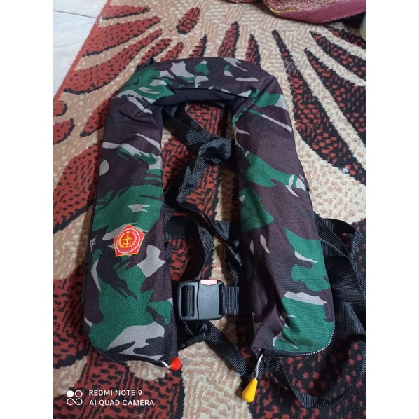 Jaket Pelampung Gas CO 2 Automatic Rompi Pelampung Original TNI Inflatable Life Jacket