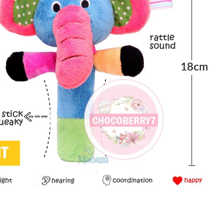 ♤ Marveila Rattle Squeeze Stick Taggies Mainan Tangan Bayi Baby Rattles ♬