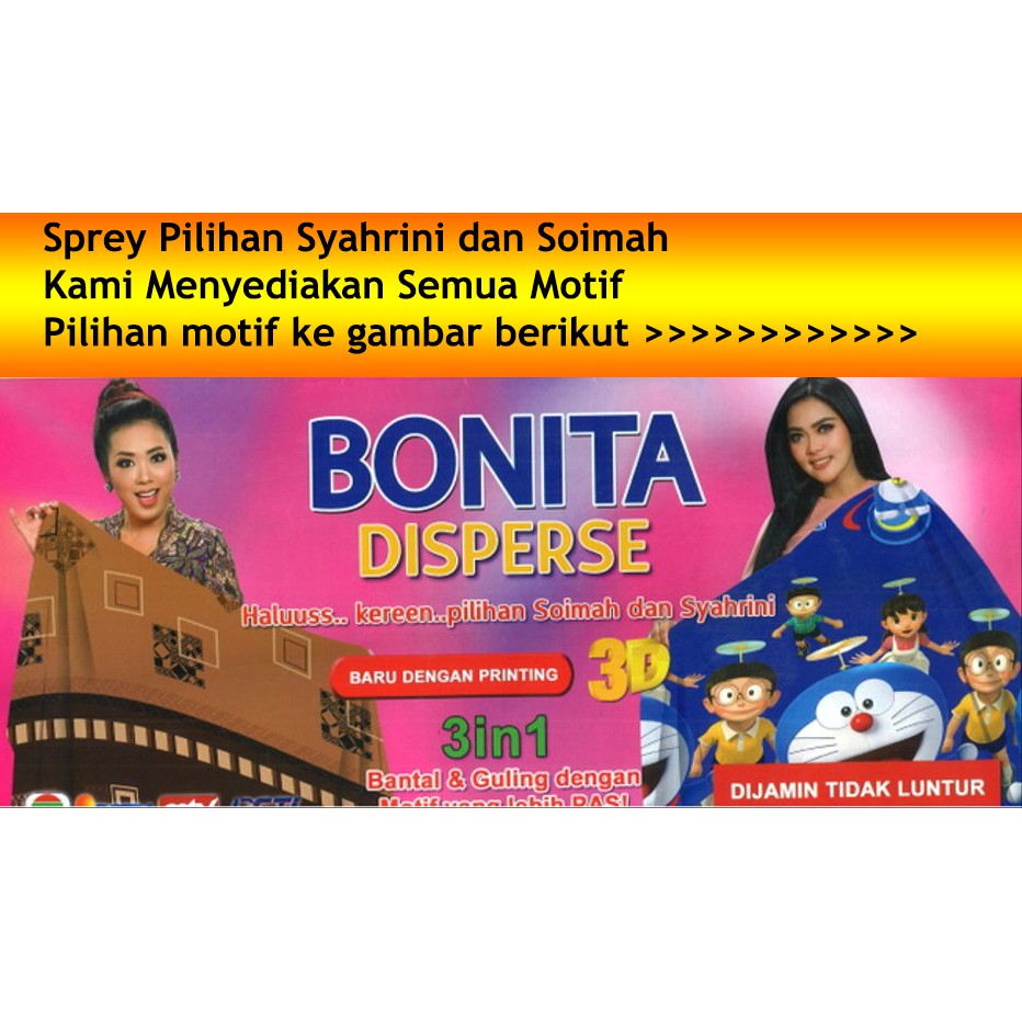 Bedcover ONLY Bonita TANPA Sprey Seprai. Semua motif by request.