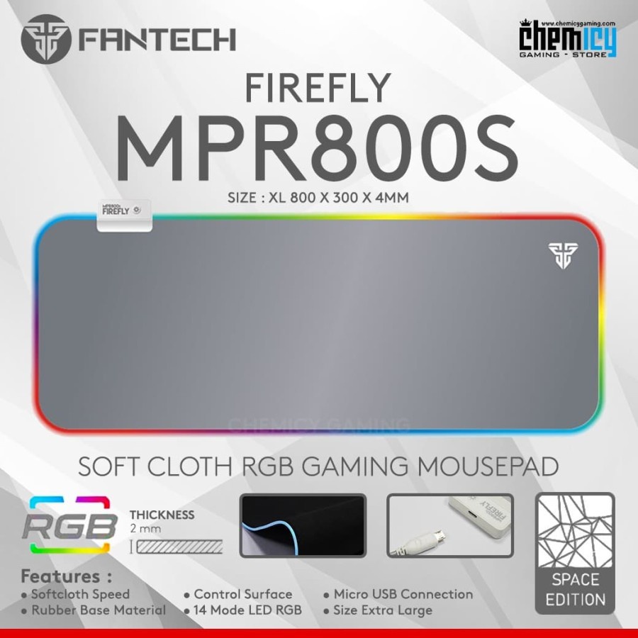 Fantech MPR800S FIREFLY White Space Edition Cloth Gaming Mousepad