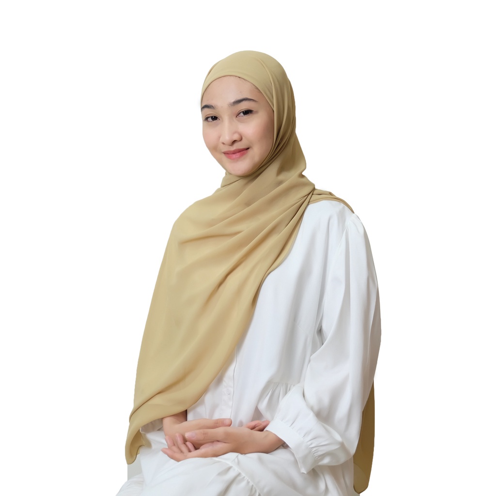 Malaka Pashmina Inner Hijaberies - Pashmina yang menyatu dengan Ciput-Sea Foam Green