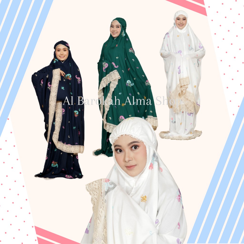 Mukena Bordir Dewasa Terbaru/Mukena Dewasa Starla/Mukena Rayon Renda Rajut