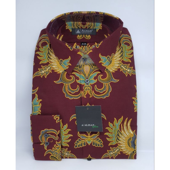 Kemeja Alisan Batik Reguler Non Slimfit size 16 Tangan Panjang